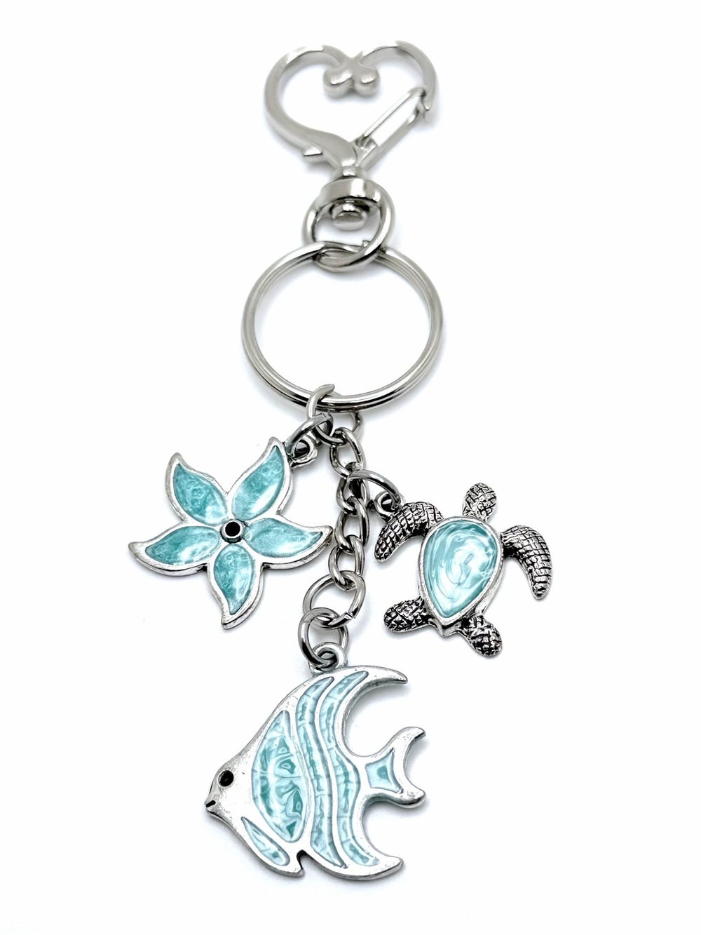 Tropical Keychain Bag Charm Bohemian Style Fish Turtle Starfish